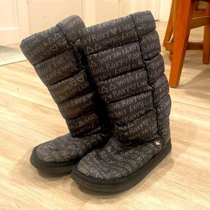 Roxy black fleece lined slouchy boots